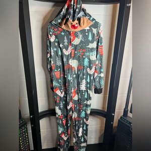 Women’s knit/jersey women’s holiday onesie.